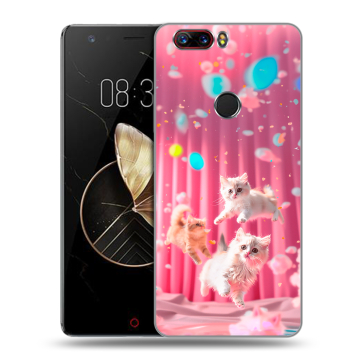 Пластиковый чехол на ZTE Nubia Z17 с принтом милые котики