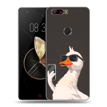 Пластиковый чехол на ZTE Nubia Z17 с принтом утка в очках