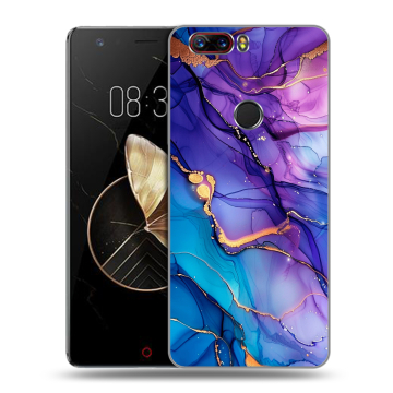 Пластиковый чехол на ZTE Nubia Z17 с принтом синий мрамор Пластиковый чехол на ZTE Nubia Z17 с принтом синий мрамор
