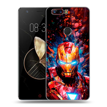 Пластиковый чехол на ZTE Nubia Z17 с принтом Железный человек Ironman