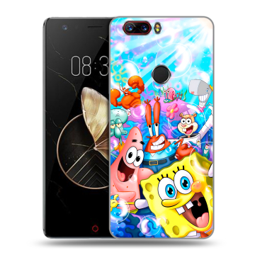 Пластиковый чехол на ZTE Nubia Z17 с принтом спанчбоб спанч боб