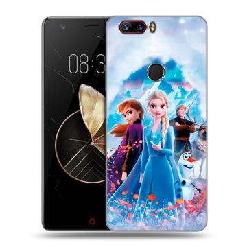 Пластиковый чехол на ZTE Nubia Z17 с принтом Холодное сердце Frozen