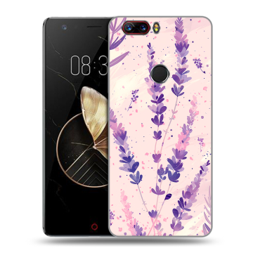 Пластиковый чехол на ZTE Nubia Z17 с принтом цветы лаванда