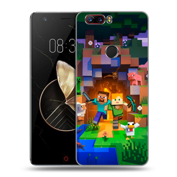 Пластиковый чехол на ZTE Nubia Z17 с принтом Майнкрафт Minecraft Пластиковый чехол на ZTE Nubia Z17 с принтом Майнкрафт Minecraft