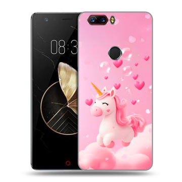 Пластиковый чехол на ZTE Nubia Z17 с принтом Единорог