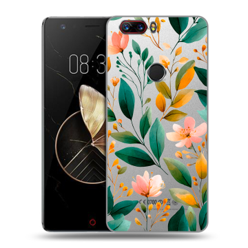 Пластиковый чехол на ZTE Nubia Z17 с принтом Цветы паттерн