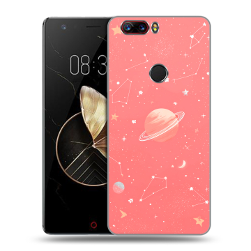 Пластиковый чехол на ZTE Nubia Z17 с принтом Розовый космос
