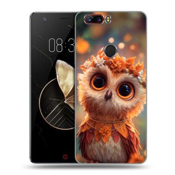 Пластиковый чехол на ZTE Nubia Z17 с принтом Милая сова