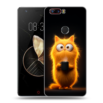 Пластиковый чехол на ZTE Nubia Z17 с принтом Смешной кот