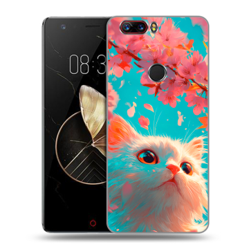 Пластиковый чехол на ZTE Nubia Z17 с принтом Красивый кот