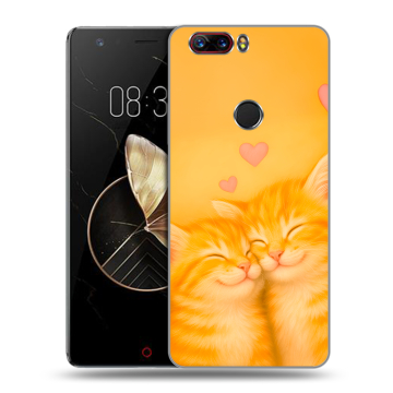 Пластиковый чехол на ZTE Nubia Z17 с принтом Милые котята
