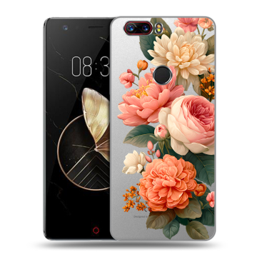Пластиковый чехол на ZTE Nubia Z17 с принтом цветы