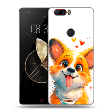 Пластиковый чехол на ZTE Nubia Z17 с принтом корги