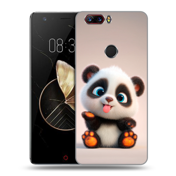 Пластиковый чехол на ZTE Nubia Z17 с принтом милая панда
