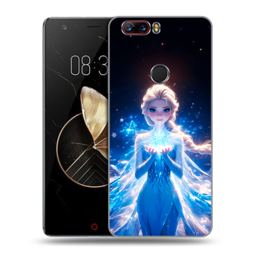Пластиковый чехол на ZTE Nubia Z17 с принтом Холодное сердце Frozen