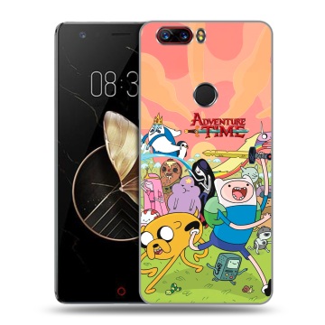Пластиковый чехол на ZTE Nubia Z17 с принтом Adventure time Время приключений
