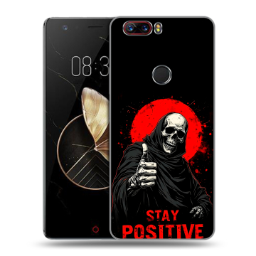 Пластиковый чехол на ZTE Nubia Z17 с принтом смешной скелет