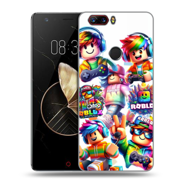 Пластиковый чехол на ZTE Nubia Z17 с принтом Roblox Роблокс