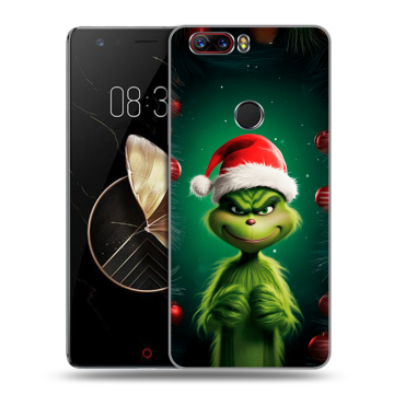 Пластиковый чехол на ZTE Nubia Z17 с принтом Гринч Новый год Рождество