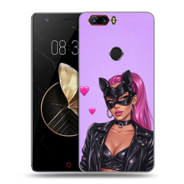 Пластиковый чехол на ZTE Nubia Z17 с принтом женский