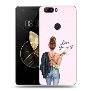 Пластиковый чехол на ZTE Nubia Z17 с принтом женский