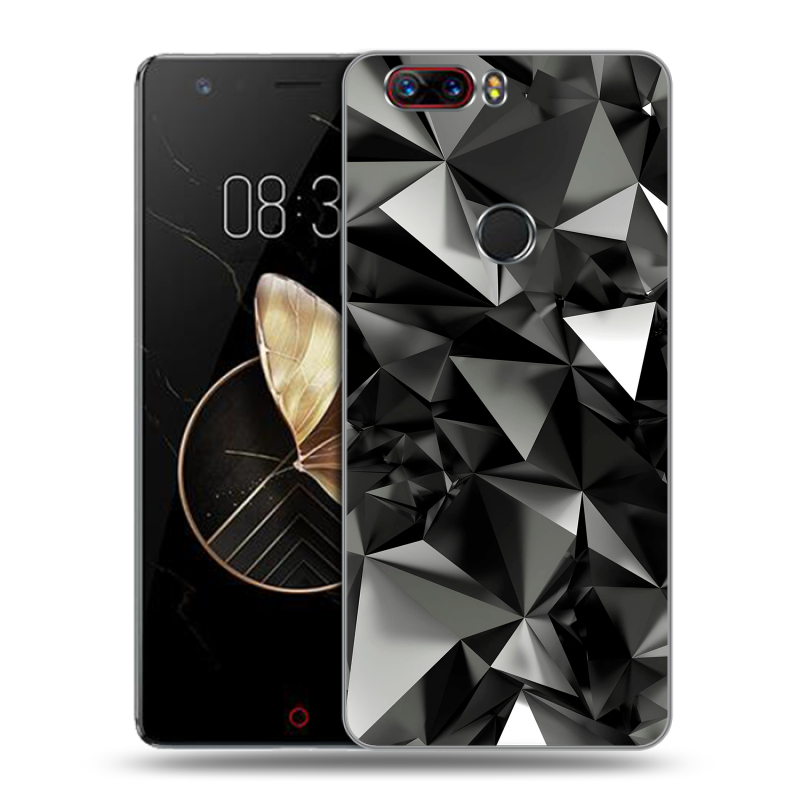 Пластиковый чехол на ZTE Nubia Z17 с принтом Черные кристаллы Пластиковый чехол на ZTE Nubia Z17 с принтом Черные кристаллы