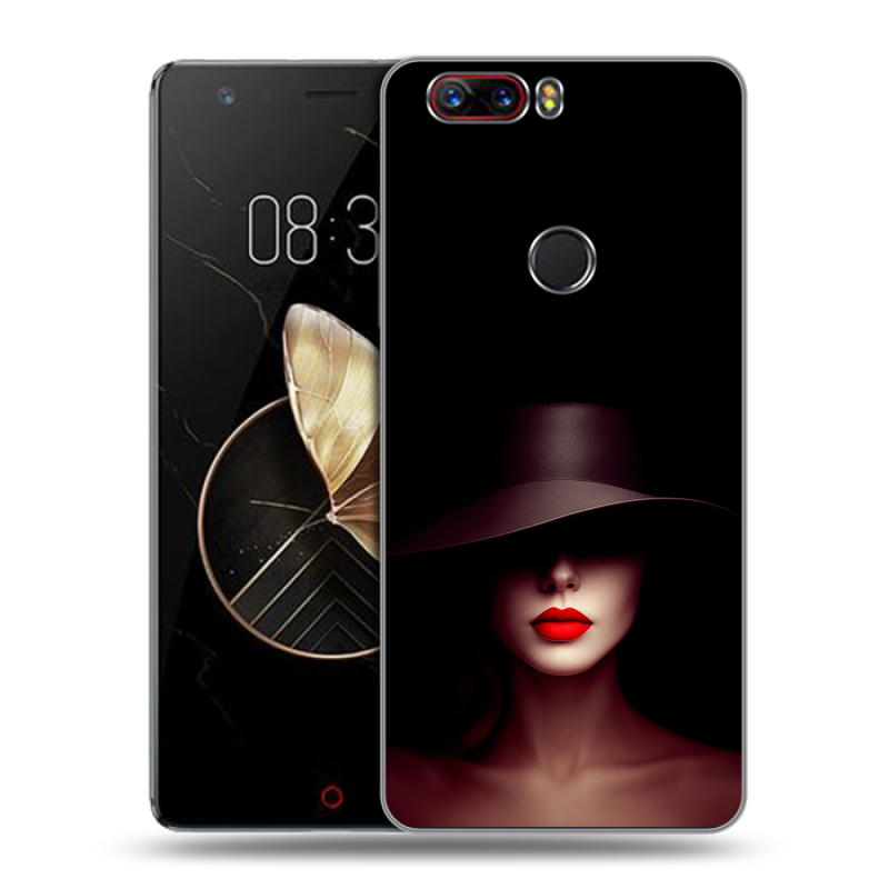 Пластиковый чехол на ZTE Nubia Z17 с принтом Девушка в шляпе Пластиковый чехол на ZTE Nubia Z17 с принтом Девушка в шляпе
