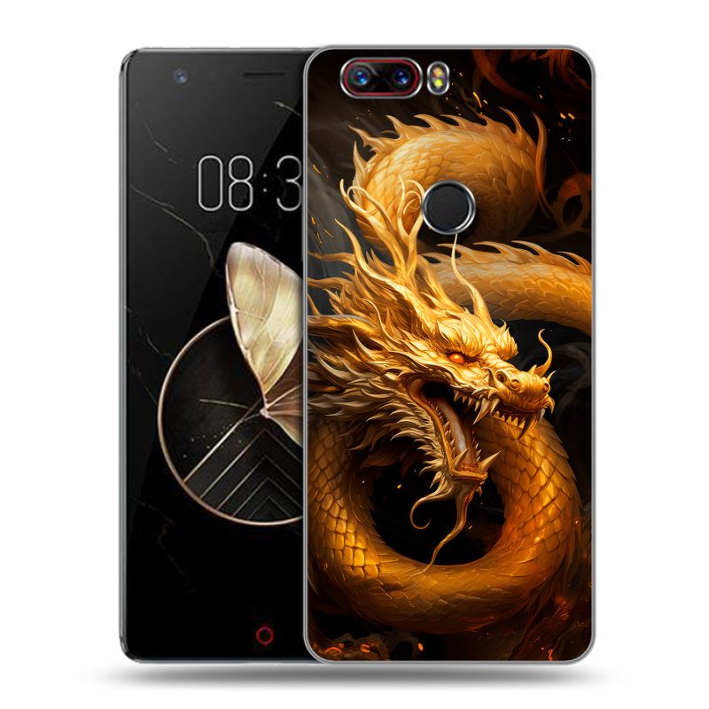 Пластиковый чехол на ZTE Nubia Z17 с принтом Золотой дракон Пластиковый чехол на ZTE Nubia Z17 с принтом Золотой дракон