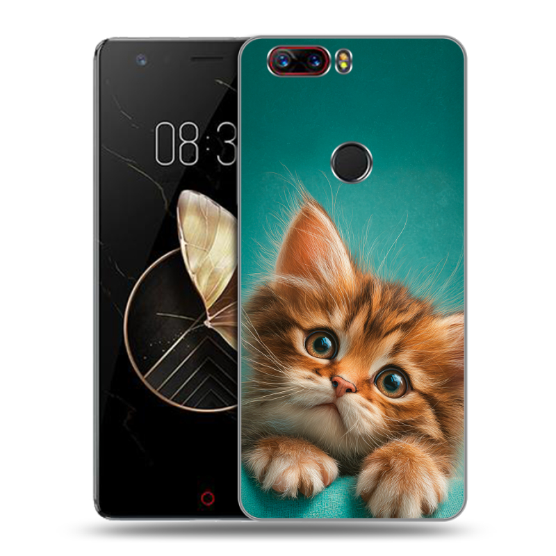 Пластиковый чехол на ZTE Nubia Z17 с принтом котенок Пластиковый чехол на ZTE Nubia Z17 с принтом котенок