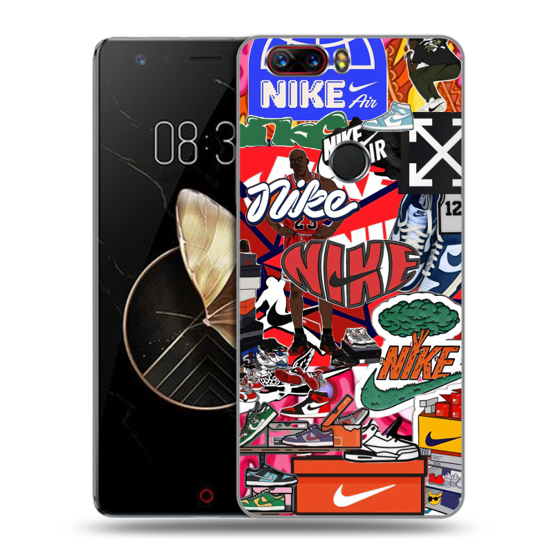 Пластиковый чехол на ZTE Nubia Z17 с принтом Найк Nike яркий Пластиковый чехол на ZTE Nubia Z17 с принтом Найк Nike яркий