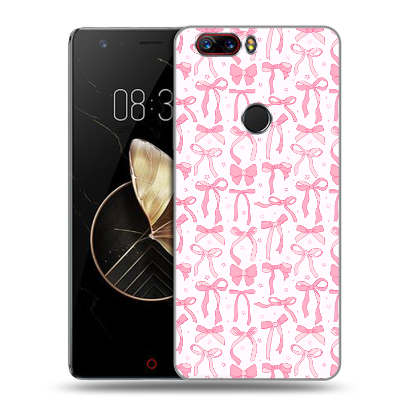 Пластиковый чехол на ZTE Nubia Z17 с принтом Розовые бантики Пластиковый чехол на ZTE Nubia Z17 с принтом Розовые бантики