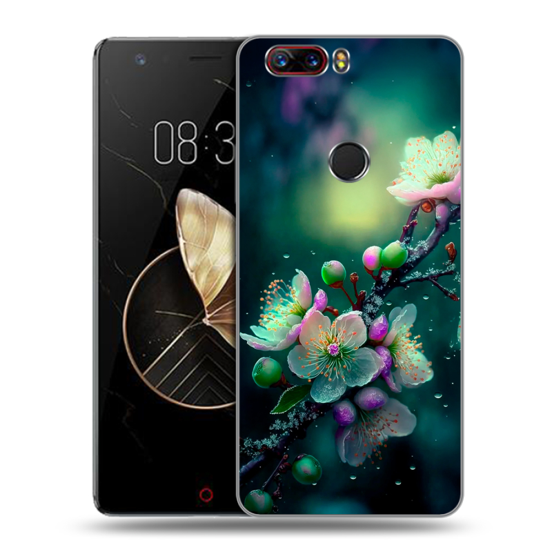 Пластиковый чехол на ZTE Nubia Z17 с принтом Цветы и мрамор Пластиковый чехол на ZTE Nubia Z17 с принтом Цветы и мрамор