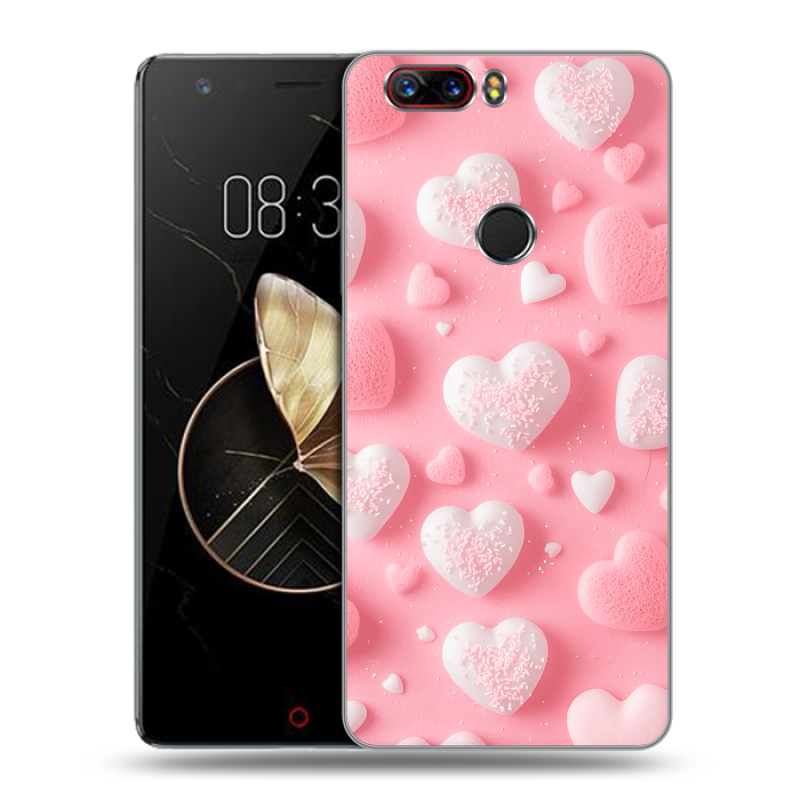 Пластиковый чехол на ZTE Nubia Z17 с принтом Сердечки Пластиковый чехол на ZTE Nubia Z17 с принтом Сердечки