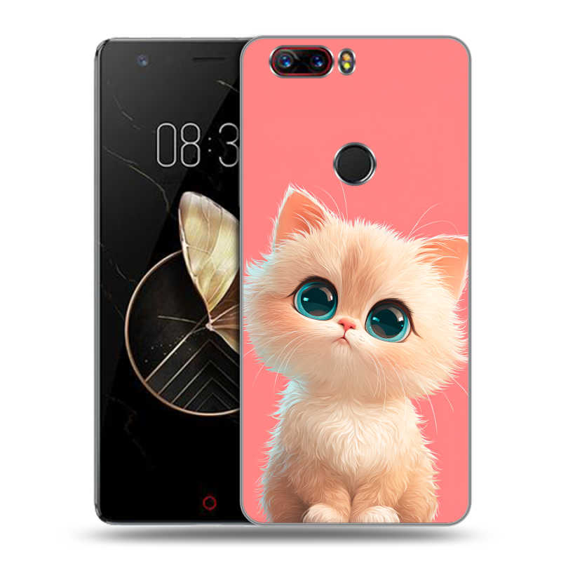 Пластиковый чехол на ZTE Nubia Z17 с принтом Розовый котенок Пластиковый чехол на ZTE Nubia Z17 с принтом Розовый котенок