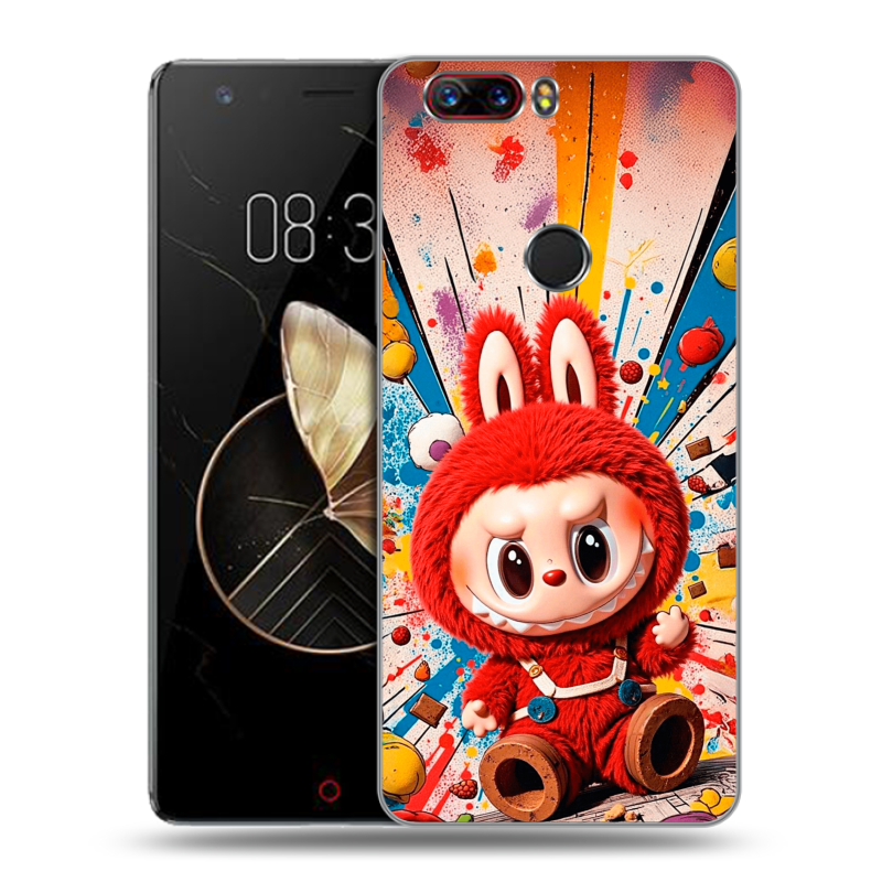 Пластиковый чехол на ZTE Nubia Z17 с принтом Labubu Лабубу Пластиковый чехол на ZTE Nubia Z17 с принтом Labubu Лабубу