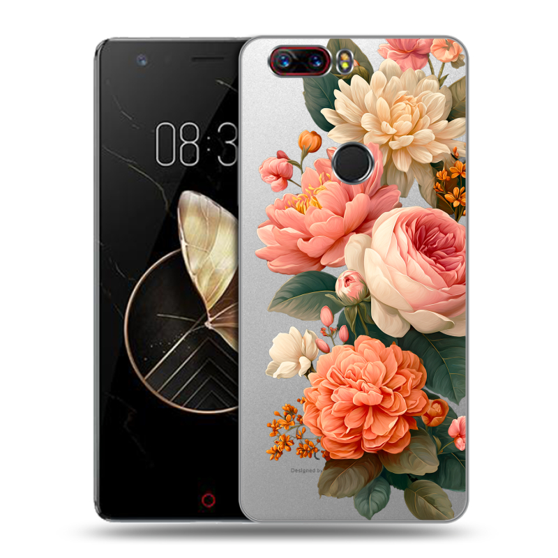 Пластиковый чехол на ZTE Nubia Z17 с принтом цветы Пластиковый чехол на ZTE Nubia Z17 с принтом цветы