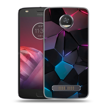 Силиконовый чехол на Motorola Moto Z2 Play с принтом Геометрия неона