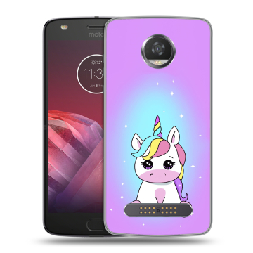 Силиконовый чехол на Motorola Moto Z2 Play с принтом Единорог