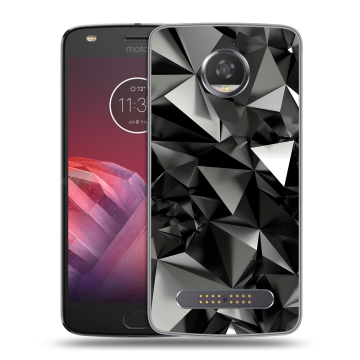 Силиконовый чехол на Motorola Moto Z2 Play с принтом Черные кристаллы
