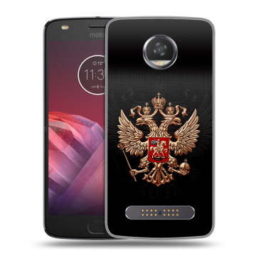 Силиконовый чехол на Motorola Moto Z2 Play с принтом Герб России