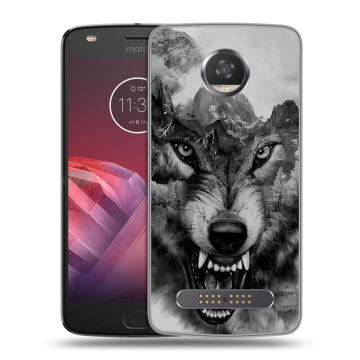 Силиконовый чехол на Motorola Moto Z2 Play с принтом Волк