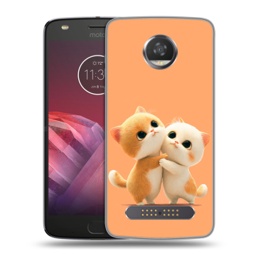 Силиконовый чехол на Motorola Moto Z2 Play с принтом Милые котики