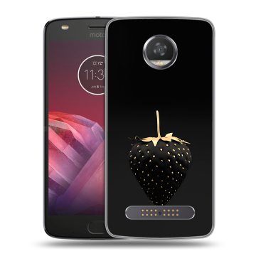 Силиконовый чехол на Motorola Moto Z2 Play с принтом Черная клубника
