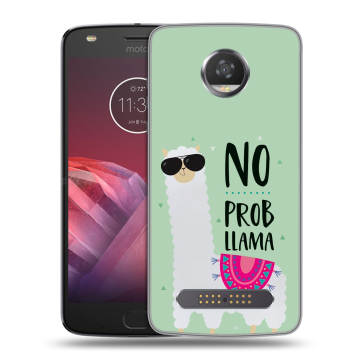 Силиконовый чехол на Motorola Moto Z2 Play с принтом Лама