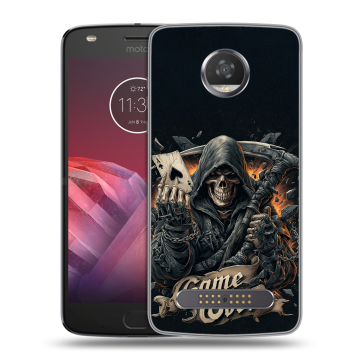 Силиконовый чехол на Motorola Moto Z2 Play с принтом Скелет карты