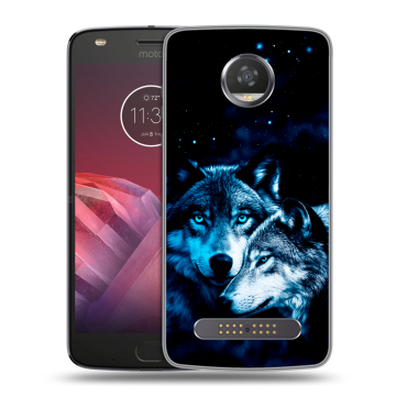Силиконовый чехол на Motorola Moto Z2 Play с принтом Волки