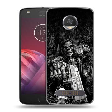 Силиконовый чехол на Motorola Moto Z2 Play с принтом Скелет