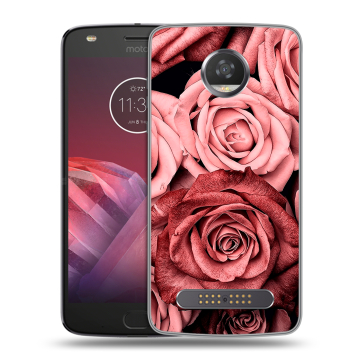 Силиконовый чехол на Motorola Moto Z2 Play с принтом Цветы розы