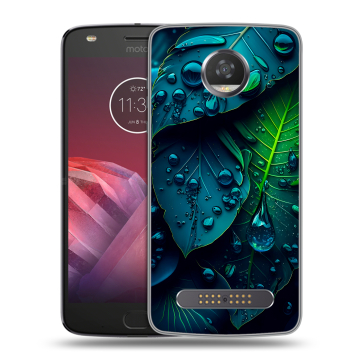 Силиконовый чехол на Motorola Moto Z2 Play с принтом Листья