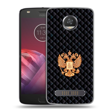 Силиконовый чехол на Motorola Moto Z2 Play с принтом Герб России принт
